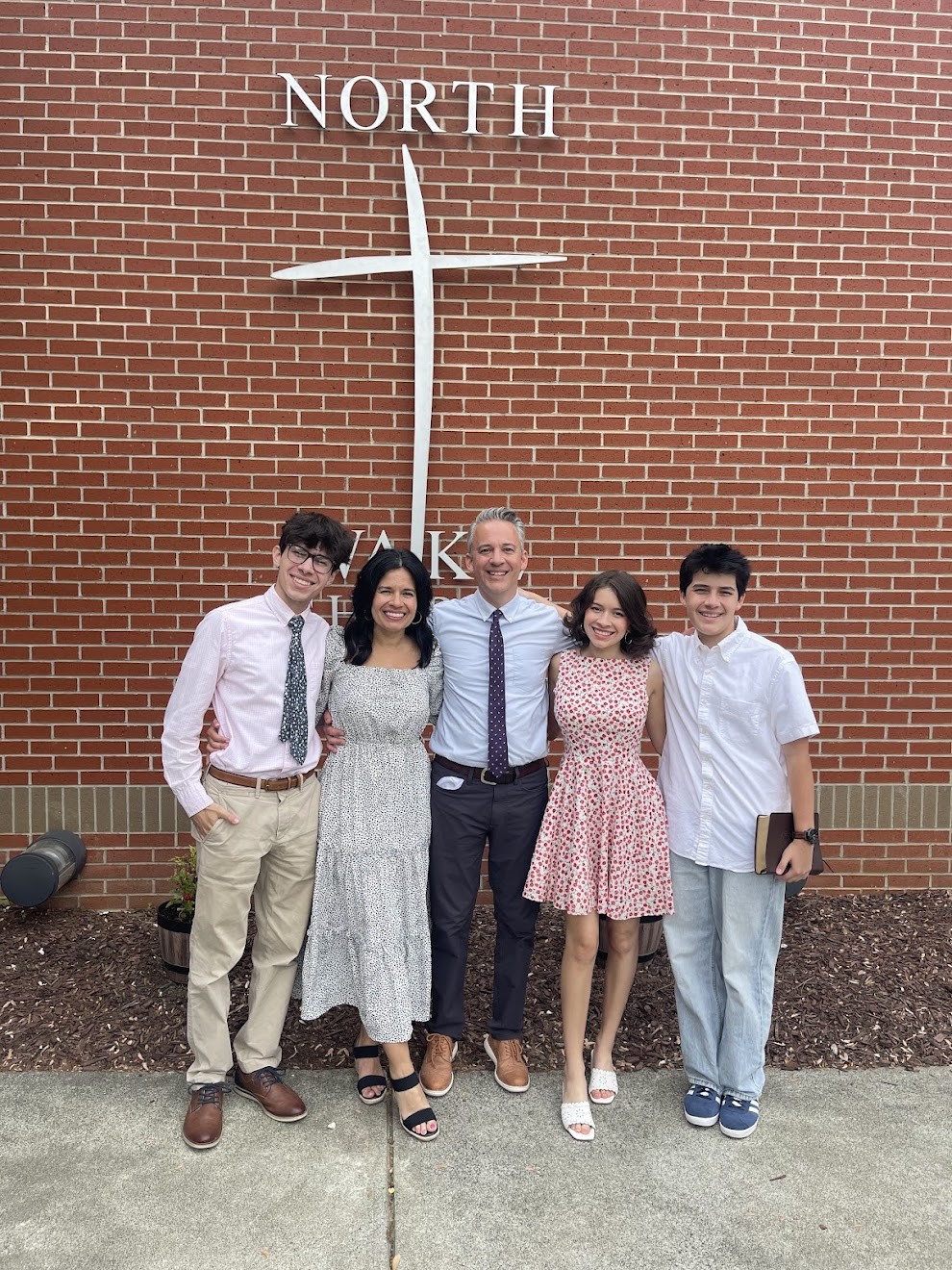 Tessa with her parents and brothers